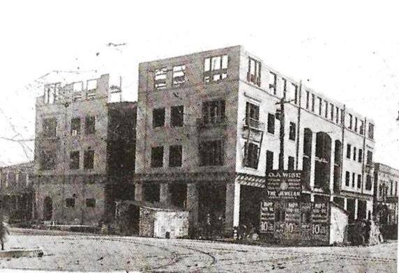 The hotel under construction, circa 1912