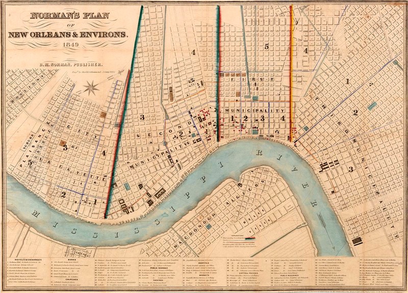 Mapping the Slave Trade in New Orleans, created in 2015 by The Historic New Orleans Collection for the exhibition Purchased Lives: New Orleans and the Domestic Slave Trade