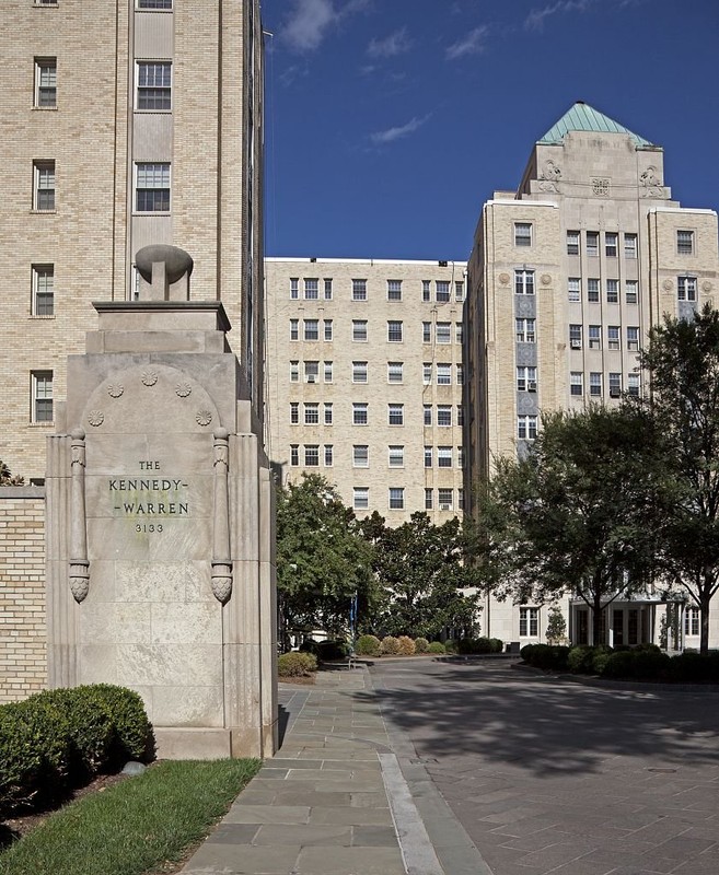 The Kennedy-Warren sits in a prime location along Connecticut Avenue and neighboring the National Zoo. Until recently, fresh air from Rock Creek Park fed the building's forced-air cooling system. Photo by Carol M. Highsmith, Library of Congress. 