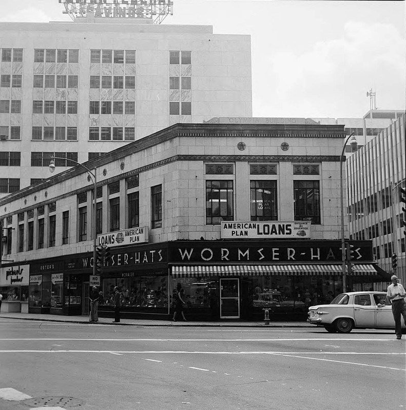 View of the Olympia Building with Wormser-Hats on the first floor,
1965
LBSCB07-046d, Lane Brothers Commercial Photographers Photographic Collection, 1920-1976. Georgia State University Library