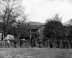 April 1865, Soldiers outside of Appomattox Court House