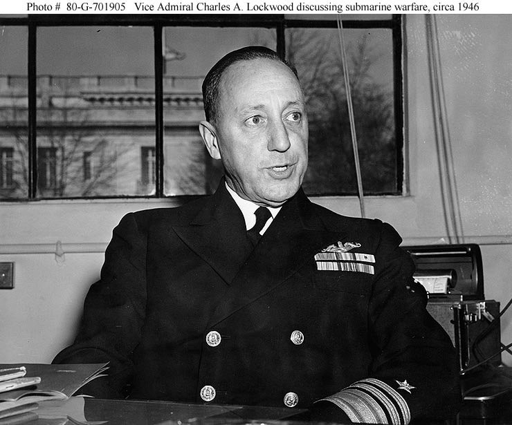 Admiral Charles Lockwood, who succeeded to the command of American submarines in the Pacific in 1943 and is widely credited with the strategic success of the submarine service in the Pacific. 