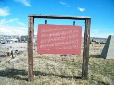 This historic marker relates the anguish of two Native American warriors who commit suicide when the return to see their village decimated by small pox.