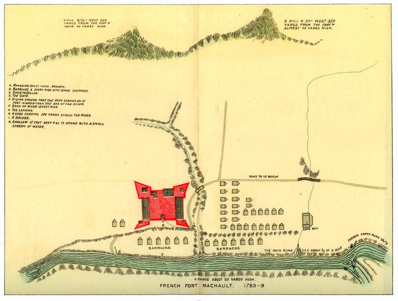 Overhead map of Fort Machault 