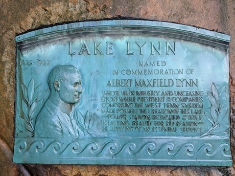 Lake Lynn dedication marker