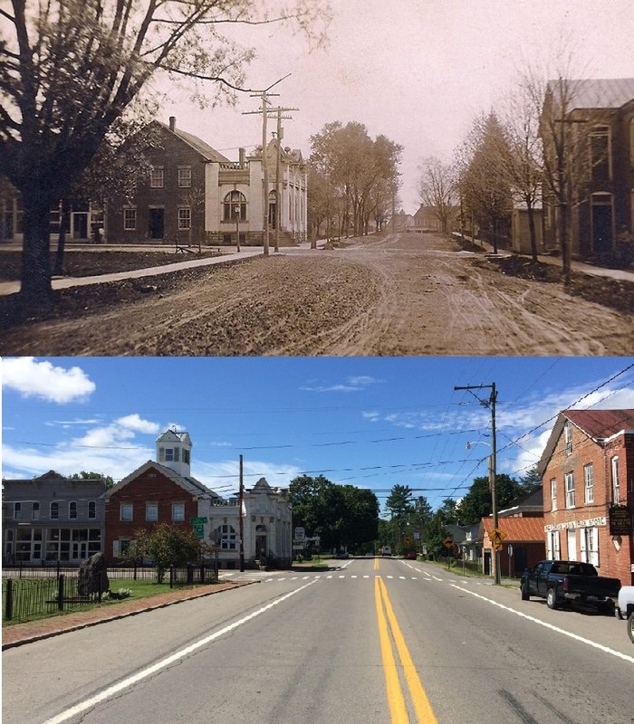 Then and now. Sometime between 1910-1920, and today.