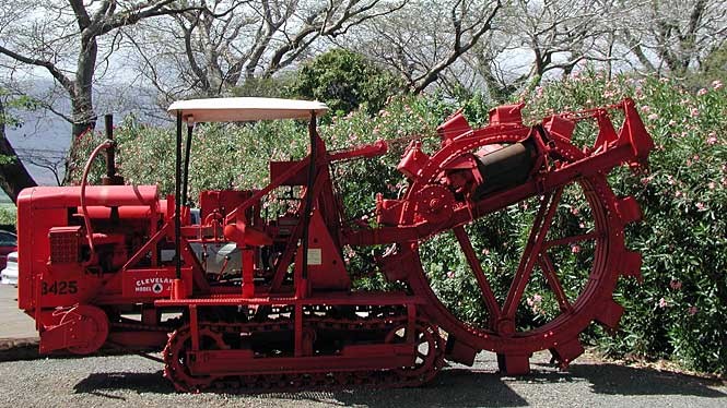 One of the large pieces of equipment on display outside