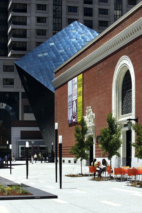 A view of the CJM showing both the old Power Substation and the new, metallic installation.