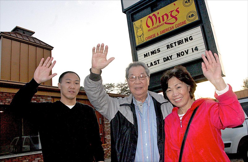 Ming Eng and his family at the closing of Ming's in 2009