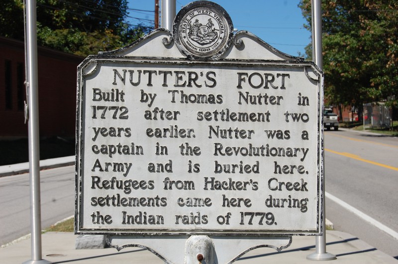 West Virginia Historical Road marker for Nutter Fort.