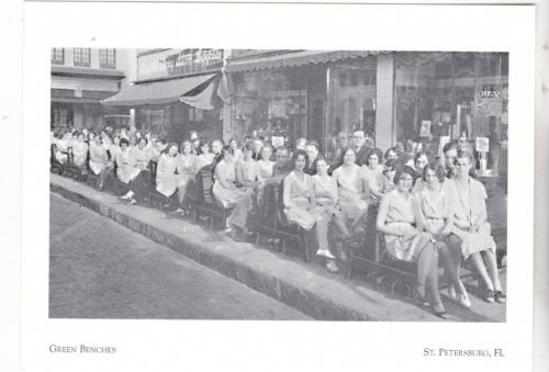 Women seated in front of the Kress building in the 1940s for an unknown event