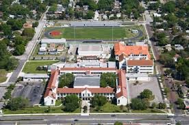 Aerial view of the high school