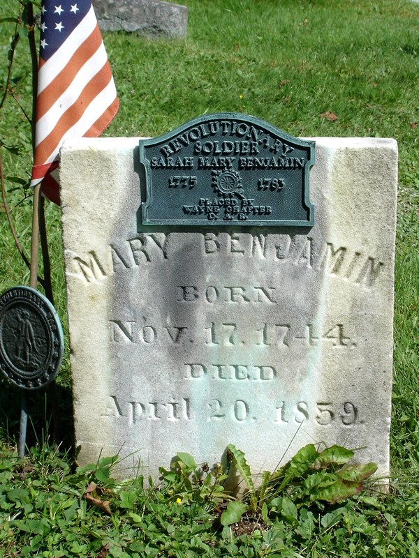 The grave of Sarah Mary Benjamin is located in Green Grove Cemetery, PA.