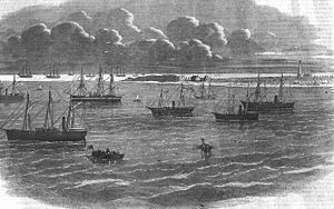 Only known sketch that claims to contain the USS Sagamore (third from right)