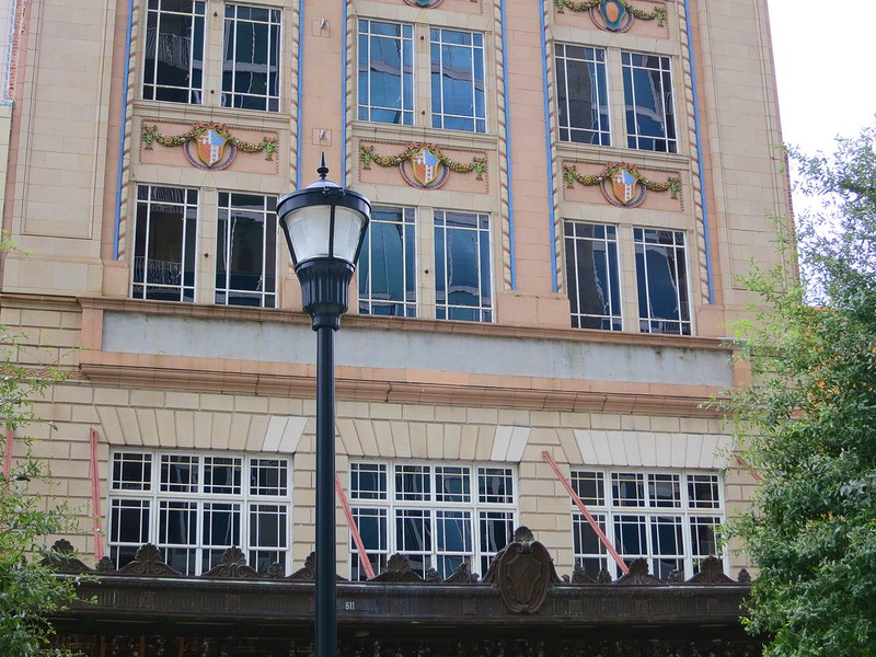 Close up of the Kress building architecture and design