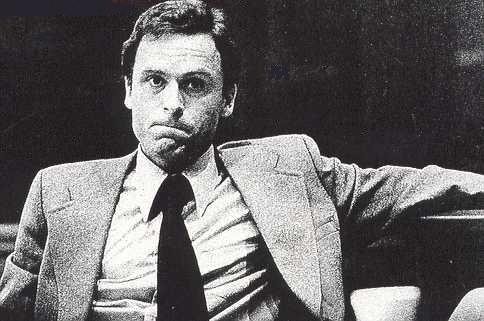 Photo of Ted Bundy during his trial for the murder of Kimberley Leach