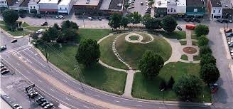 Ariel view of the mound and accompanying park.