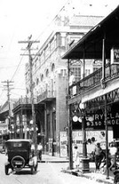 This 1927 photo of 7th Ave. shows the El Centro Español de Tampa in the background