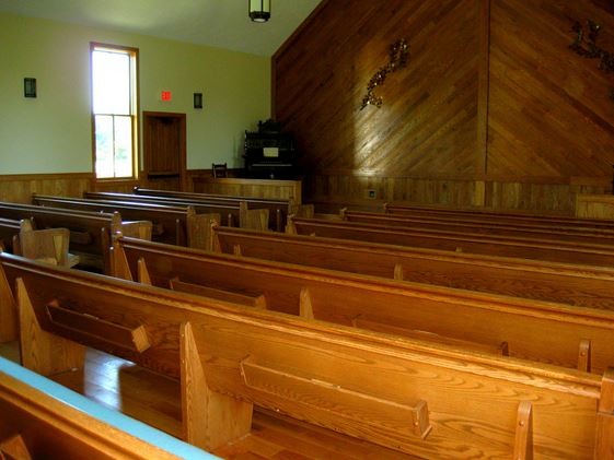 Inside the chapel, which is used for weddings