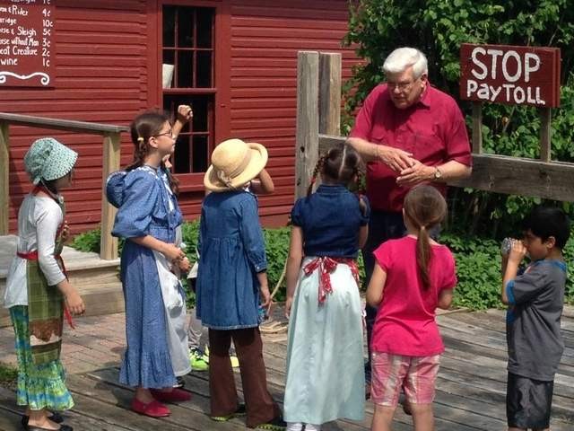 School tours are a major part of the village's educational mission