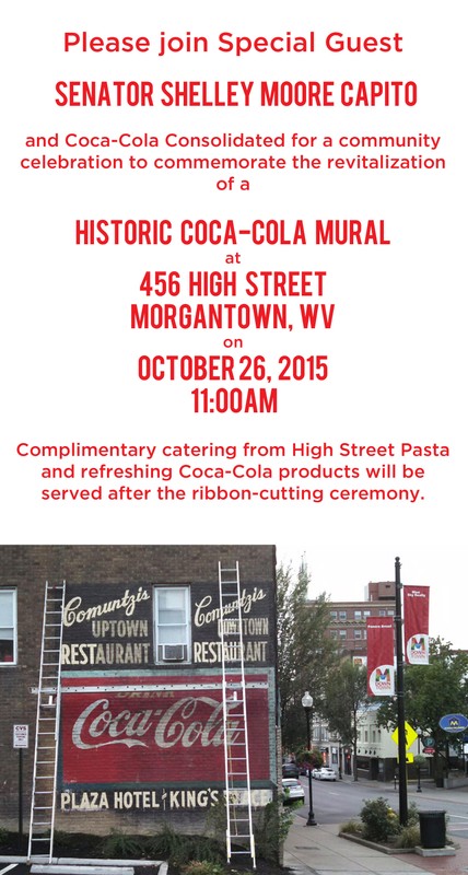 Announcement for the unavailing of the newly restored mural. 