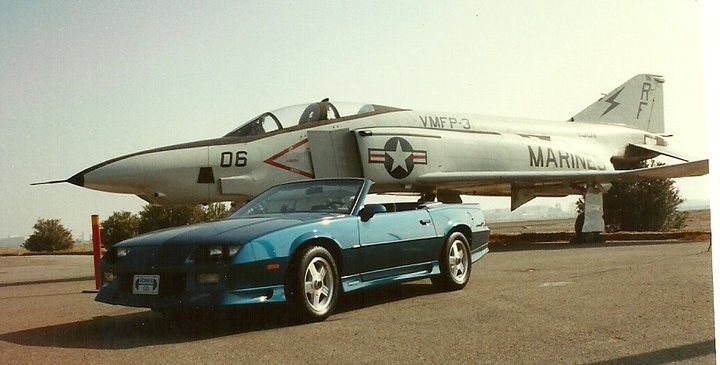 Jet display on former base (1991 photo)