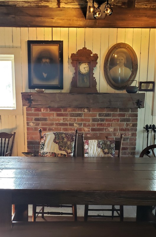 Original fireplace and hand-made family table