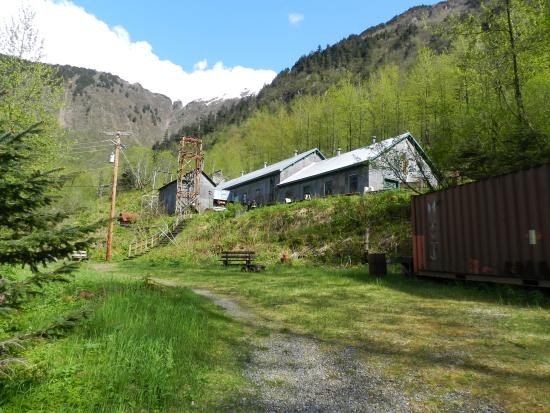 Some of the buildings at the Last Chance Mining Museum