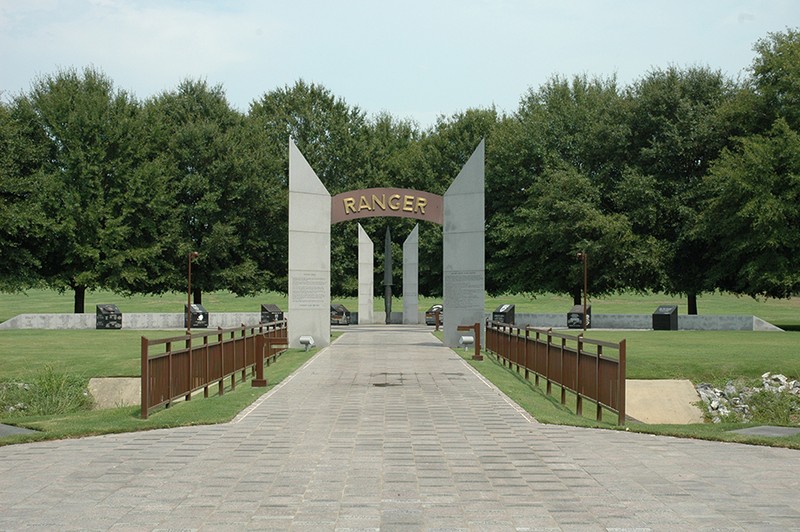 This memorial was dedicated in 1994 and honors members of the Airborne Rangers.