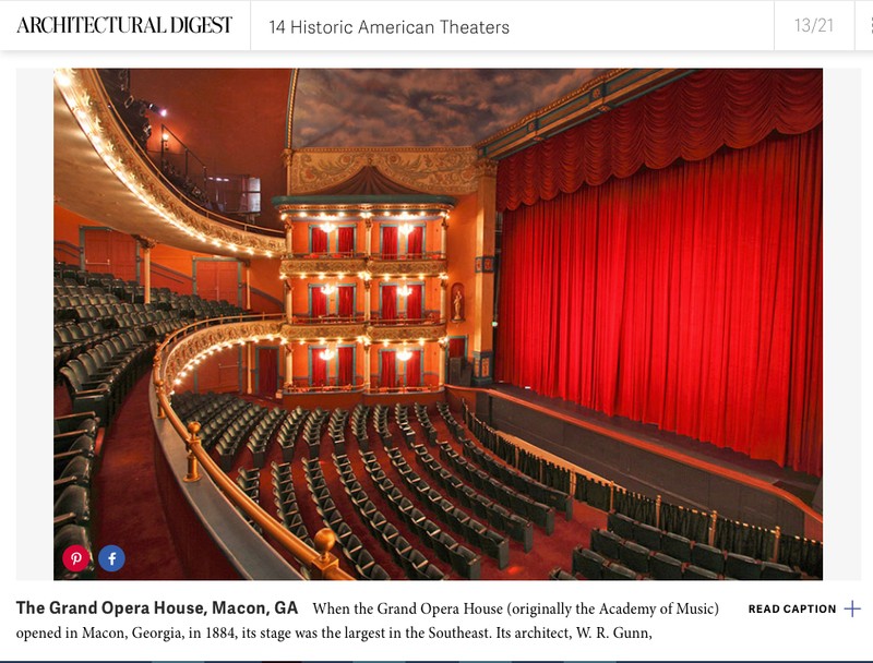 Seating and stage at the Grand Opera House