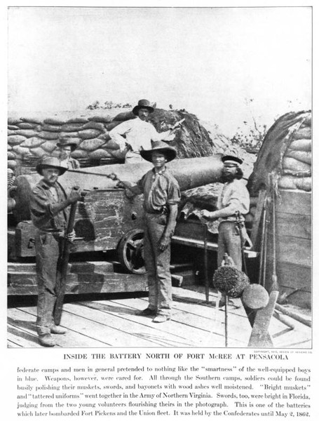 Confederate soldiers manning Battery North of McRee