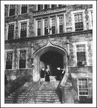 Entranceway of hospital, circa late 1910s. 