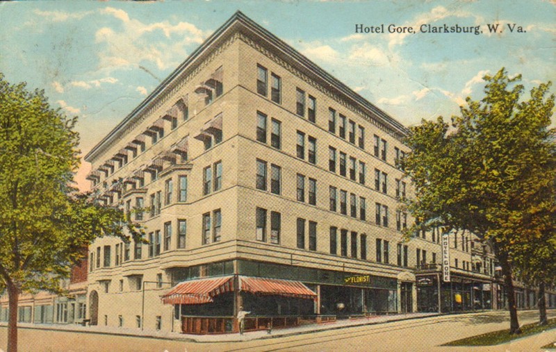 Color postcard of the Hotel Gore in 1916
Courtesy of the Harrison County Historical Society 