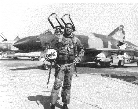 James with his F-4C Phantom in Thailand during his time in the Vietnam War