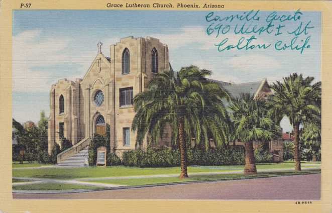 Historic postcard of Grace Lutheran. n.d.