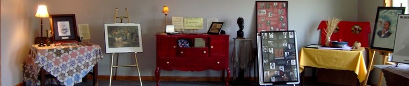 Historical artifacts on display at the center's former location in the AME church.