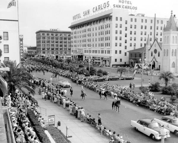 Hotel during a 1955 parade
