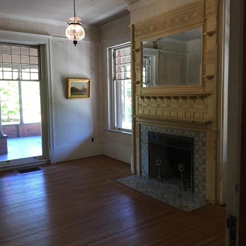 Fireplace, interior of the Bell House