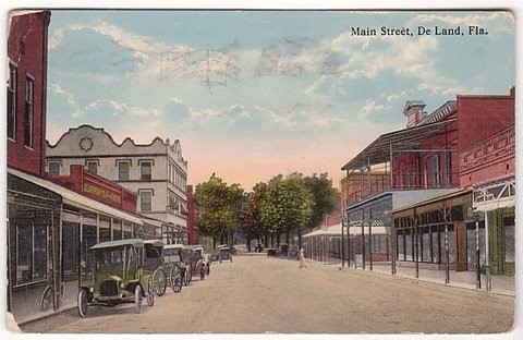 Vintage postcard depicting early DeLand, FL.