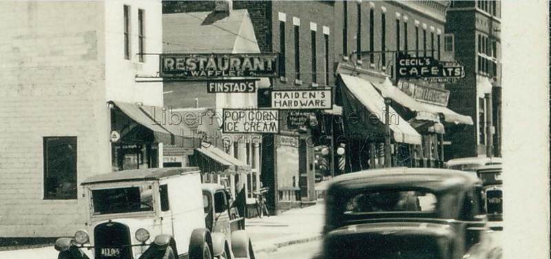 East side of Milwaukee Avenue, looking north from Lake Street, 1938