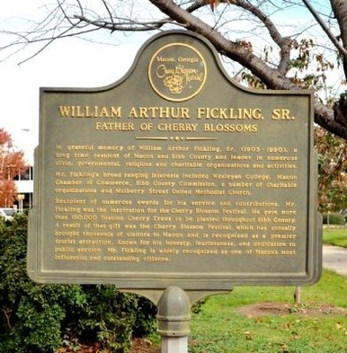 William Arthur Fickling, Sr. - Father of Cherry Blossoms Historic Marker