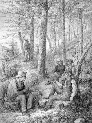 Doddridge County Militia (Ephraim Bee smoking pipe in center)