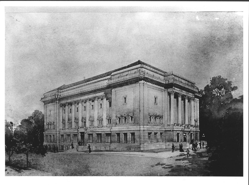 The third and final city hall building, shortly after its completion. Image courtesy of Marshall University Special Collections.