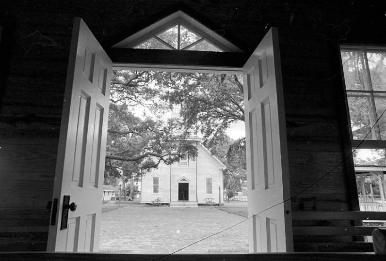 Courthouse doors looking to 1887 Church (1977)