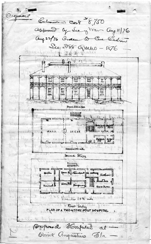 Sketch of the hospital dated August 1876.