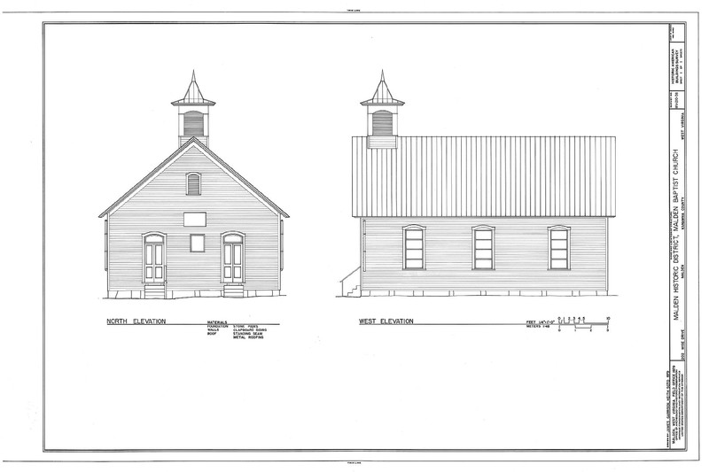 Drawing of Malden Baptist Church