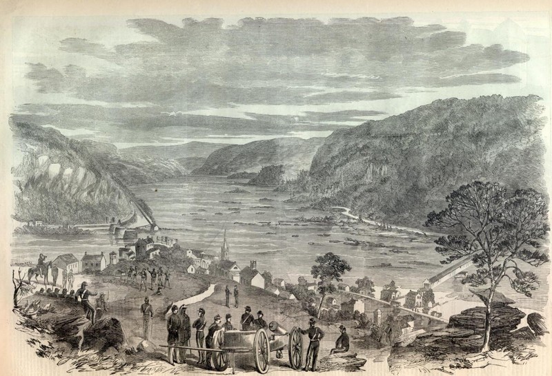 Harpers Ferry depicted under Union control in 1861. Courtesy of the Crossroads of War and NPS History Collection.