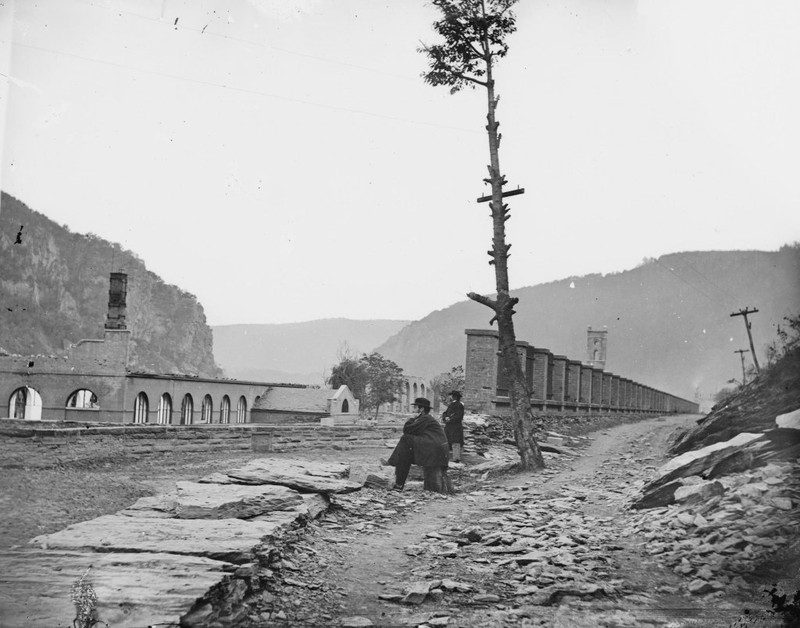 Remains of the United States Armory in Harpers Ferry, October 1862. Photo by Silas A. Holmes, courtesy the Crossroads of War and Library of Congress.