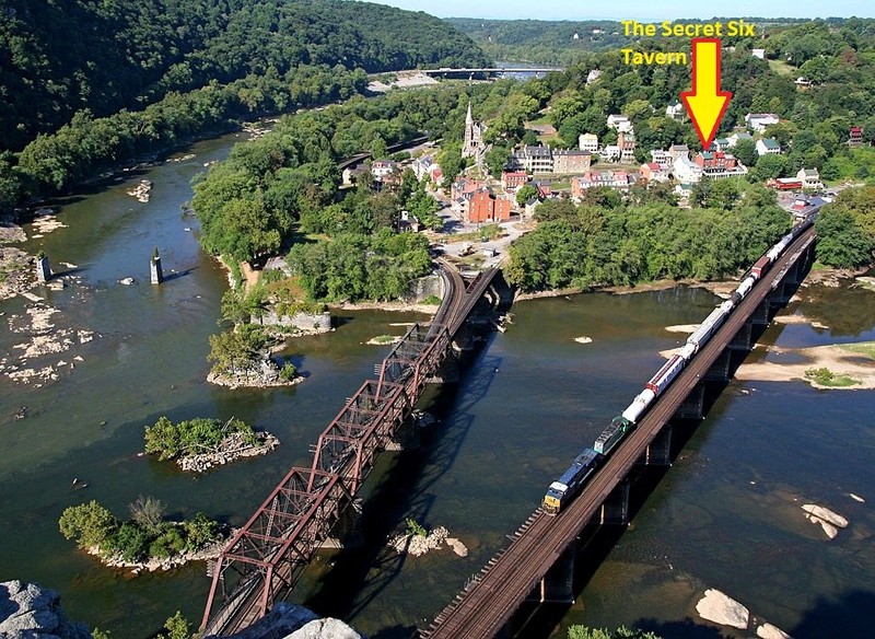 Perspective of Secret Six Tavern's location in Harpers Ferry