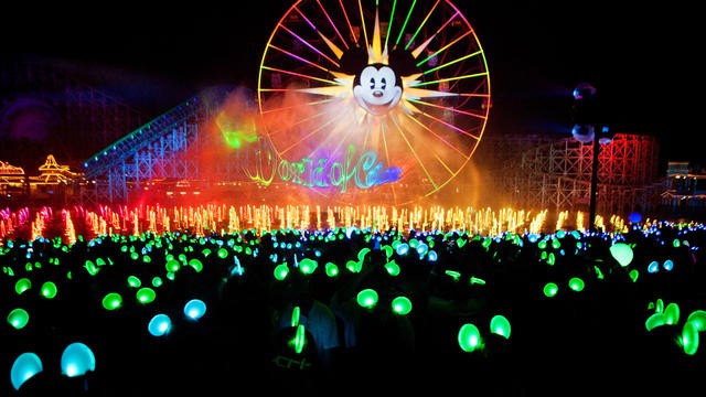 This photo showcases the Mickey Ferris Wheel located within "The Boardwalk" of Disney's California Adventure Park, picture found from https://disneyland.disney.go.com/destinations/disney-california-adventure/.